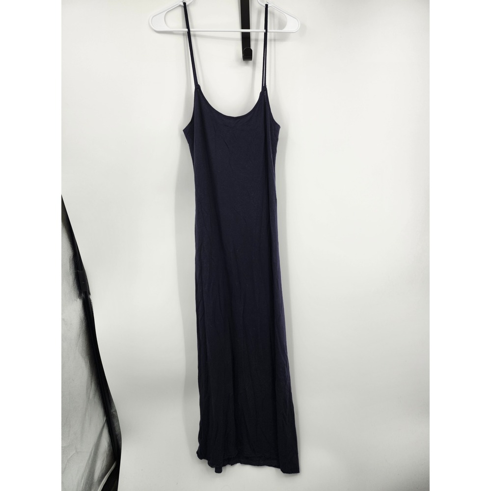 Bleusalt The Slip Dress Womens 1 Navy Blue Spaghetti Strap Maxi Sustainable